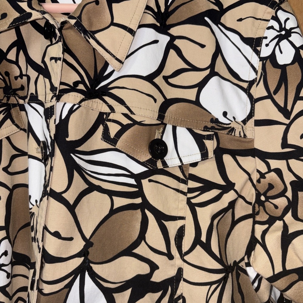Alfred Dunner Ladies Black Tan‎ White Floral Embellished Jacket 16 - Picture 2 of 8